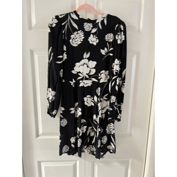 Yumi Kim Womens Small Black Meant To Be Dress Long Sleeve Floral Mini Crew Neck - Picture 6 of 11